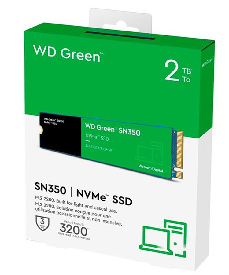 Disco SSD M.2 NVMe 3.0 2TB WD Green SN350
