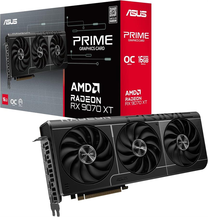 Placa ASUS Radeon RX 9070 XT PRIME OC 16Gb