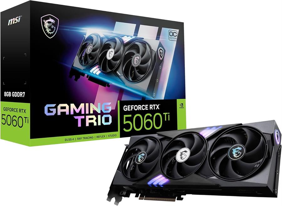 Placa MSI GEFORCE RTX 5060 TI GAMING TRIO OC 8Gb