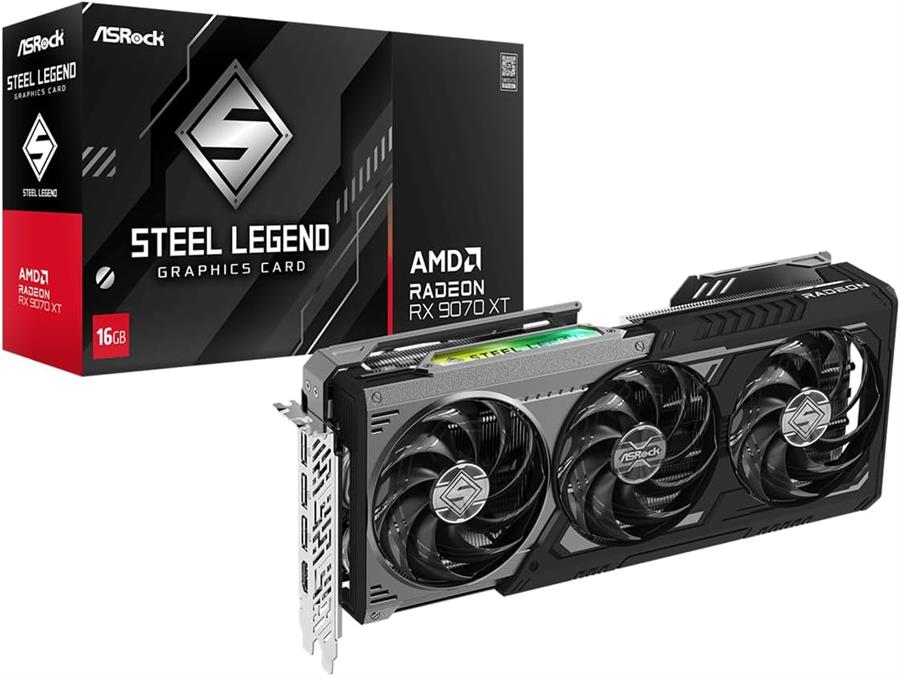 Placa ASRock Radeon RX 9070 XT STEEL LEGEND DARK 16Gb