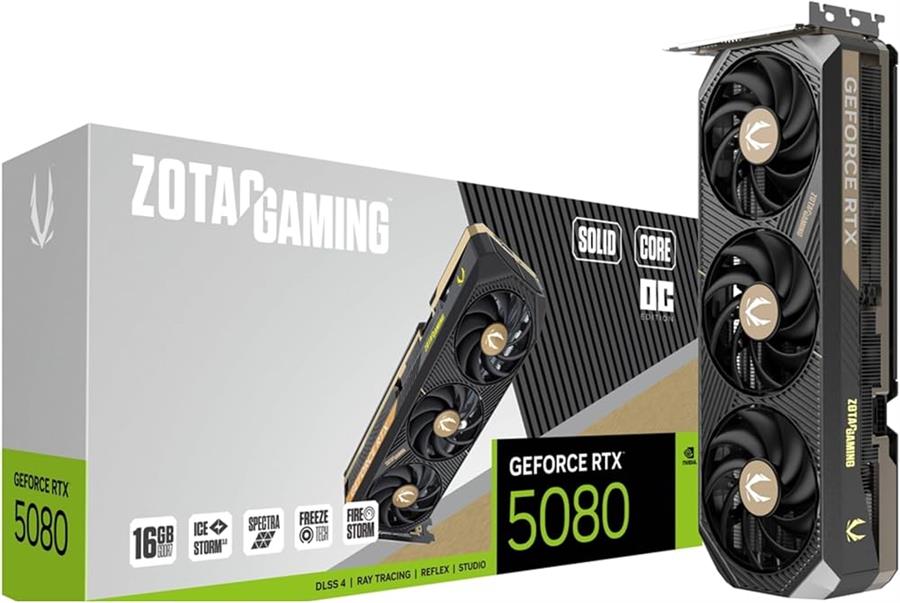 Placa ZOTAC GEFORCE RTX 5080 SOLID CORE OC 16Gb