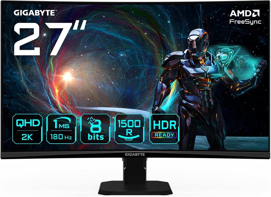 Monitor GIGABYTE 27" GS27QCA Curvo QHD 180Hz